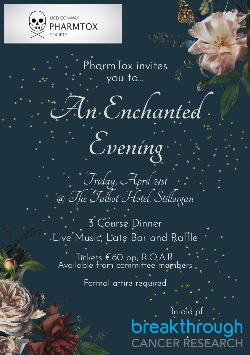 We are thrilled to announce we will be hosting our annual ball, An Enchanted Evening on the 21st of April 2023 in the Talbot Hotel Stillorgan.✨✨ This is a charity event to raise funds for @BreakthroCancer who do fantastic work to fund cancer research.