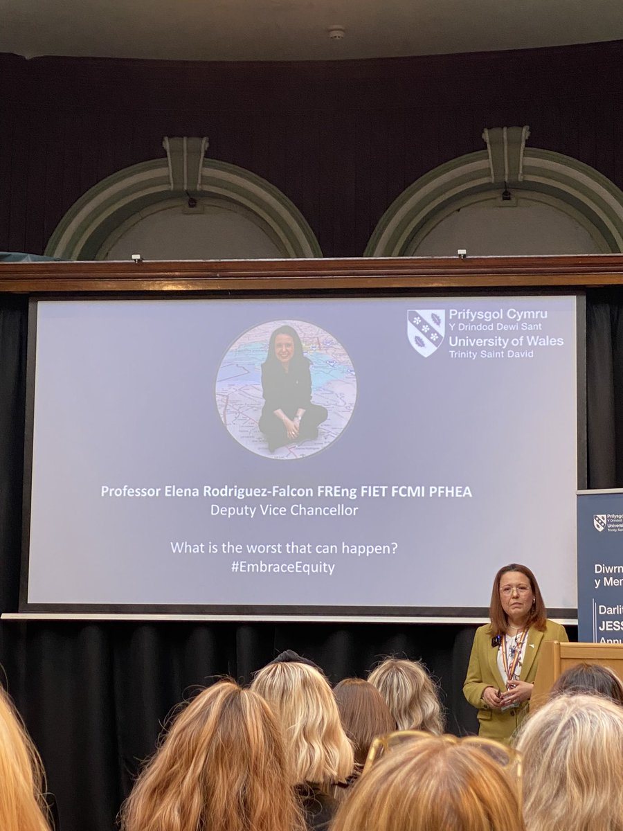 UWTSDWAPPAR's tweet photo. #EmbraceEquity @UWTSDWAPPAR thoroughly enjoyed the inaugural #JessieDonaldson lecture for the #IWD2023 by @ElenaRF. Very inspired by the idea of ‘What could possibly go wrong?’. #disruptor in a very positive way… @UWTSDWomen @UWTSD https://t.co/S9M7WPs16A
