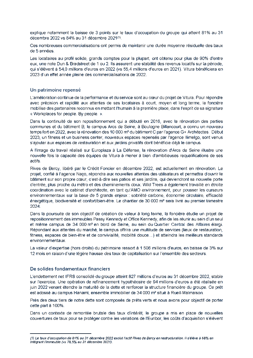 Vitura_'s tweet photo. \\ #RésultatsAnnuels \\
L’année 2022 de Vitura a été marquée par une commercialisation dynamique et une position confirmée de leader pour sa stratégie #RSE.
 
Les résultats annuels de la foncière sont disponibles ⬇️
https://t.co/Eobe5kRIHs
#WeAreVitura #Workplaces #RealEstate https://t.co/qCefcFEmcY