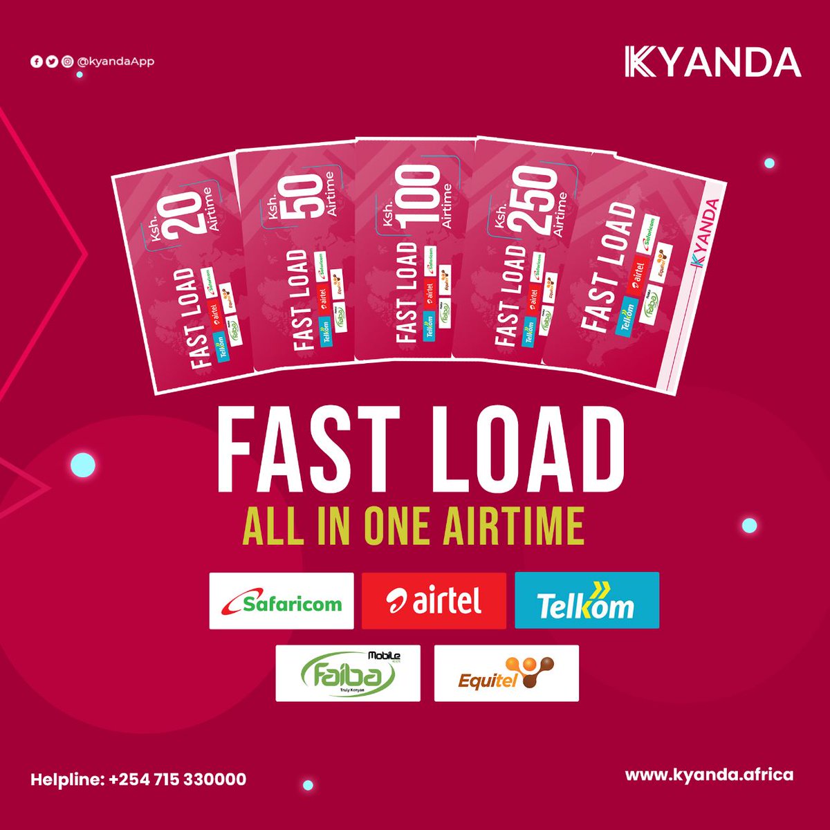 Rono_254's tweet image. Fast Load vouchers are compatible with all major networks.

@KyandaApp
#FastLoadLaunch