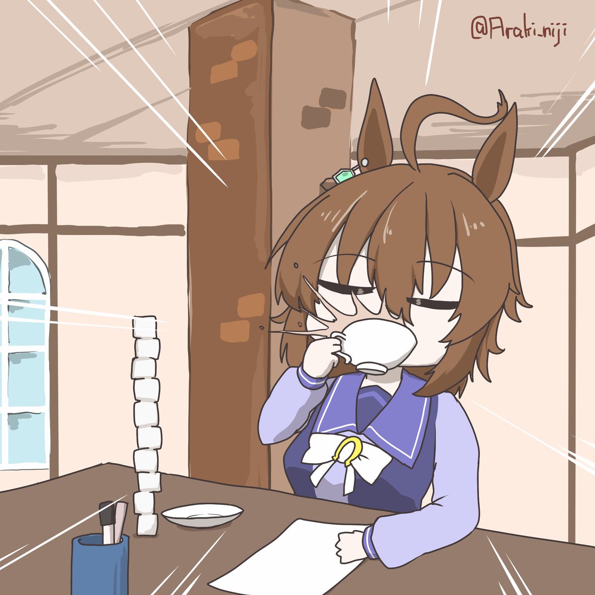 ウマ娘「怪奇!突然中身が砂糖だらけに!!#ウマ娘 」|あらきたこやき( ˘ω˘ )のイラスト