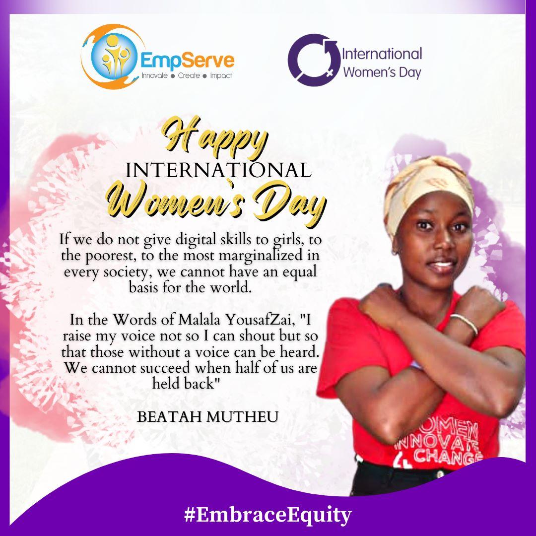 I choose to #EmbraceEquity.
If we do not give digital skills to girls,  to the poorest, to tge most marginalizes in every society, we cannot have an equal basis for the World.
#InternationalWomensDay #innovate #empower #impact
#EmpoweringWomen