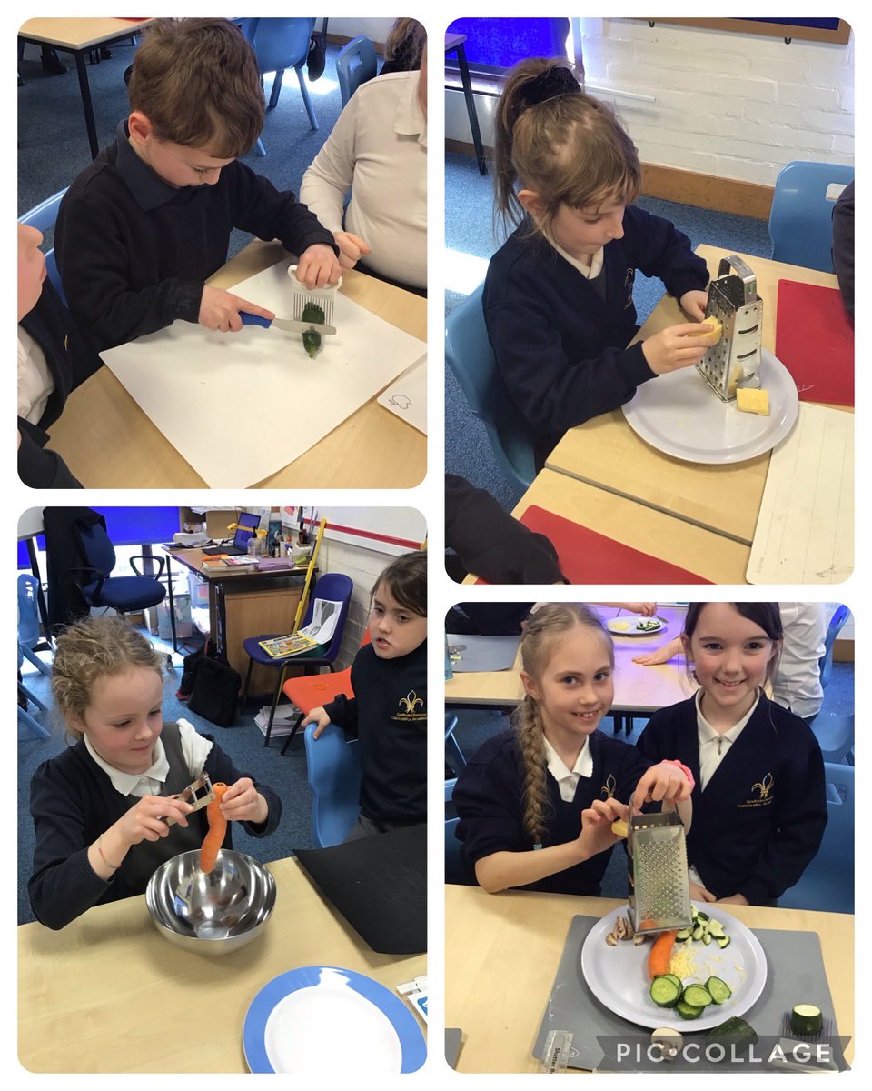 GCA_learning's tweet photo. Yesterday, Year 3 had a fantastic afternoon peeling, grating, slicing and chopping as part of their food technology unit #GCAdt #GCAexperiences https://t.co/V1uz2ZD24b