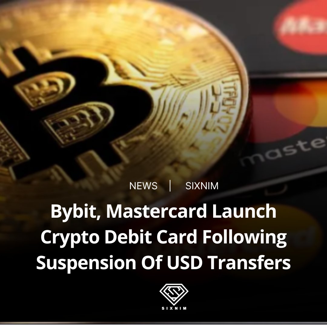 SixNim9's tweet photo. Bybit has introduced a debit card that can be used on the Mastercard network and would deduct cryptocurrency holdings from accounts when making purchases.

Source: https://t.co/lFl0194J1g 

#SixNim #blockchain #crypto #NFT #defi #BTC #ETH #BNB #metaverse https://t.co/t2ZPqFuCwT