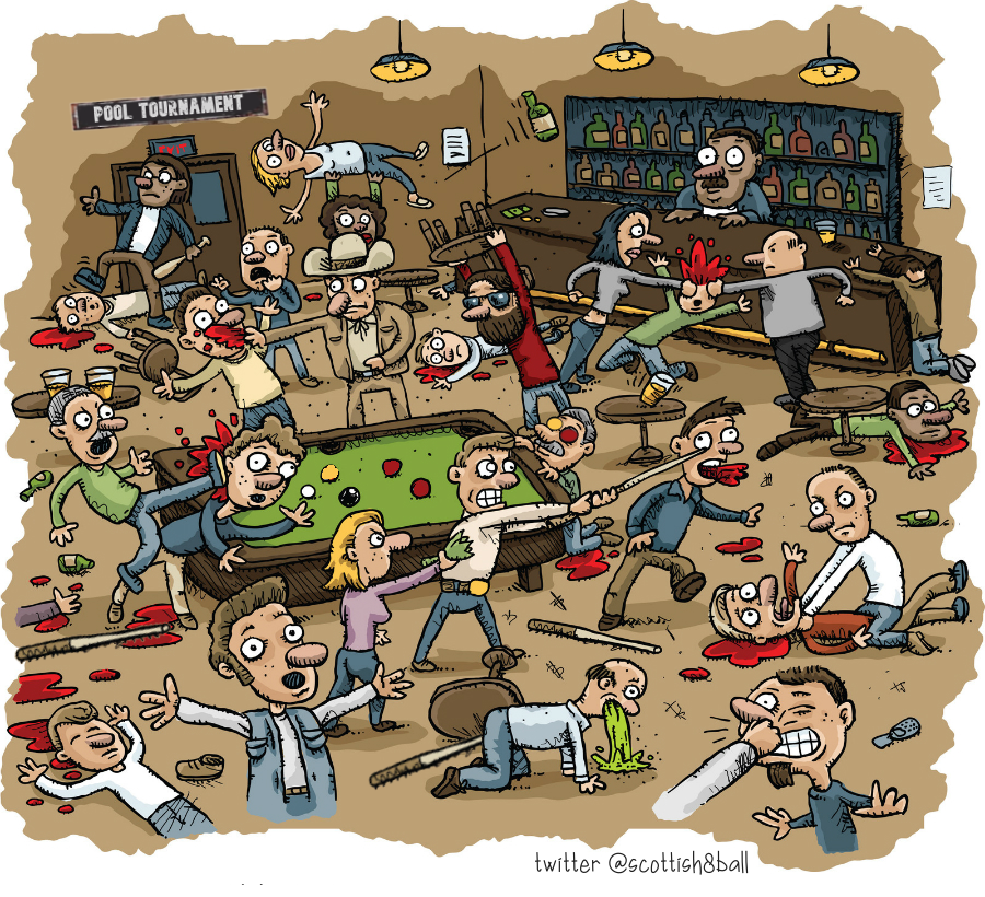 scottish8ball's tweet image. Following a recent Scottish Pool Association national event it was announced by an administrator that the "stupidity, violence and downright aggression" of players towards each other and tournament staff had created a dangerous environment.
Deplorable !
#Scotland #8ball #pool