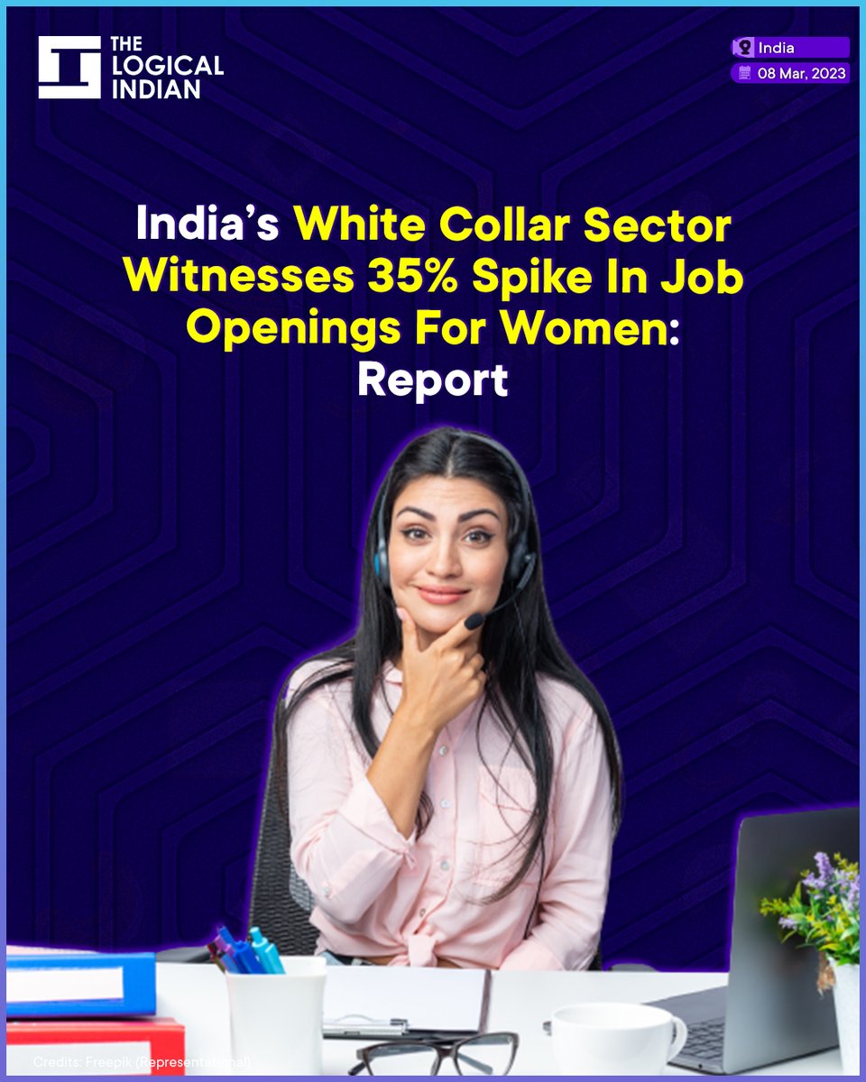 According to data supplied by the talent management platform Foundit, jobs for women candidates in the Indian white-collar economy increased by 35% in February 2023.

#womenworkforce  #WhiteCollarJobs  #jobopenings  #womenrights