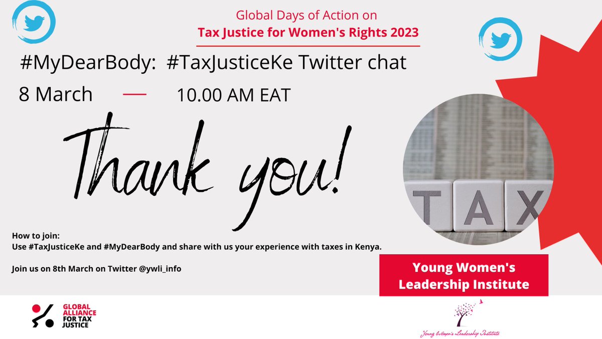 Much appreciation for your engagement in this key concern😊. #TaxJusticeKe #MakeTaxeaWork4Women #MyDearBody