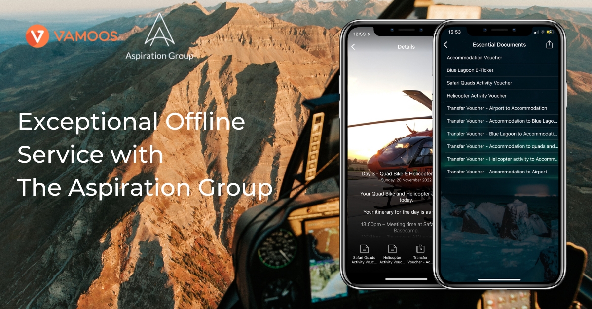 For bespoke travel designers The Aspiration Group, travel info must be exceptional AND available offline. That’s why they use Vamoos Documents, which lets them offer all that info at the touch of a button.
Discover more ways to add luxury at eu1.hubs.ly/H034r1N0