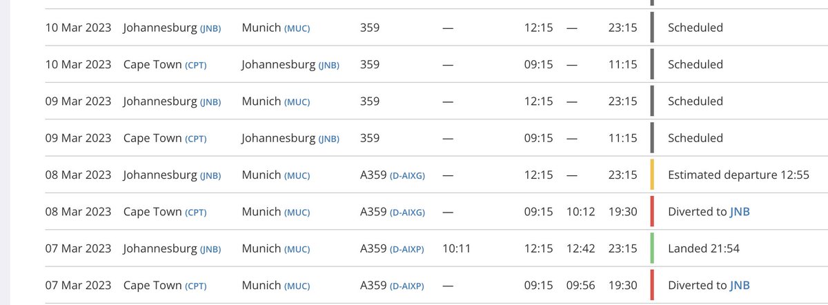 SpaethFlies's tweet photo. Due to fuel shortage and #loadshedding related refueling problems @capetownint CPT airport @lufthansa #A350 flights to MUC have to stop at JNB this week until Friday, while strangely the daily #A340 to FRA can go straight #avgeek https://t.co/73EGAikGLQ