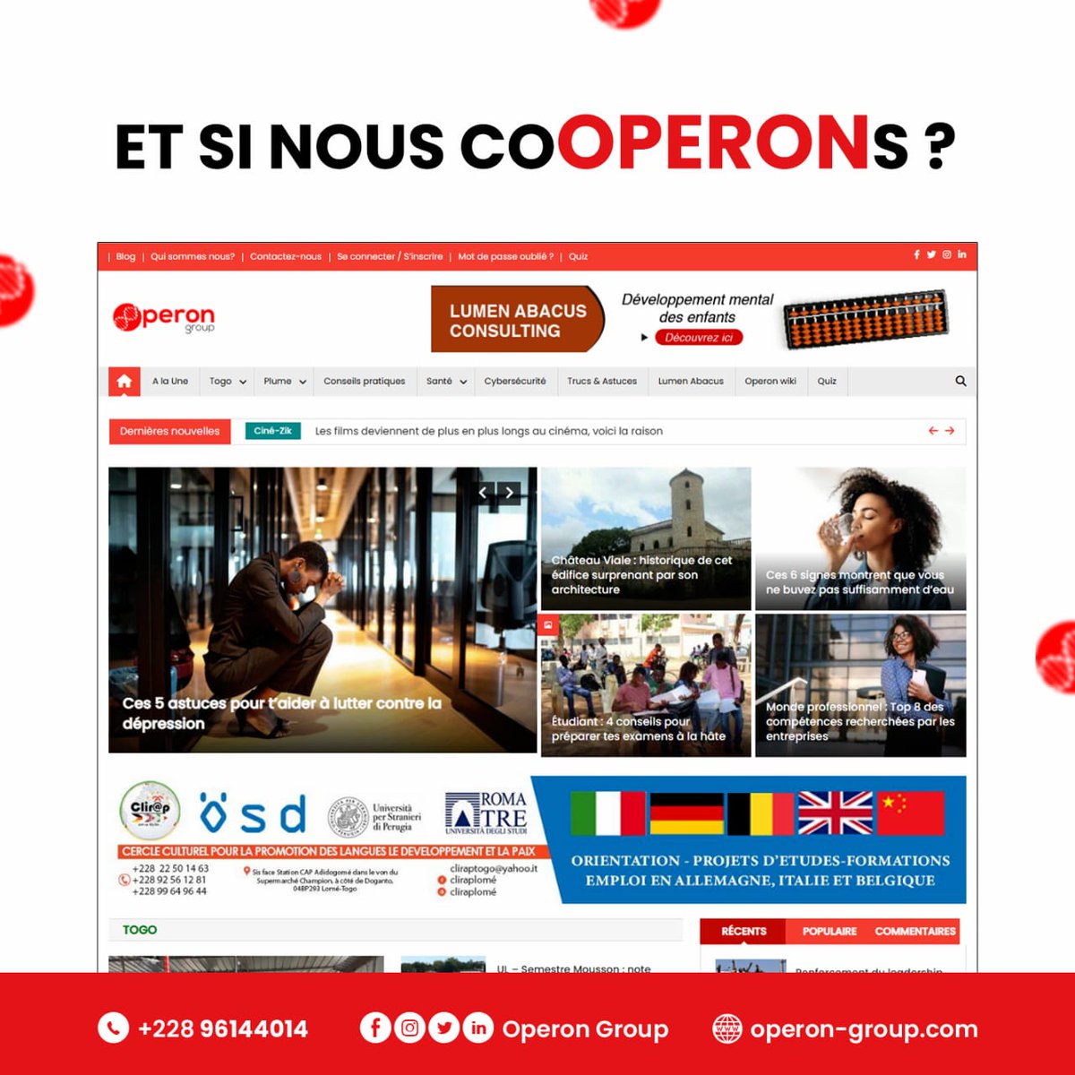 Journée Internationale des droits des femmes

Et si nous coOPERONs pour le droit à l'éducation de la gent féminine ? 

Operon Group, votre partenaire socio-éducative

#8Mars #Femme #OperonGroup