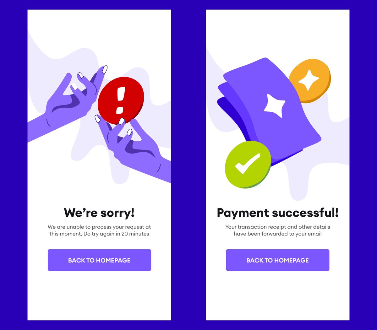 Created illustrations for Fintech success and failure pages 
#fintech #fintechillustration

Made with ♥️ using <a href="/figma/">Figma</a> ✨