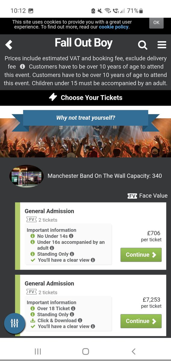 danielle1q2's tweet photo. £7,253 for a fall out boy ticket? What the actual fuck how is this still allowed. https://t.co/Vqh0doBUgf