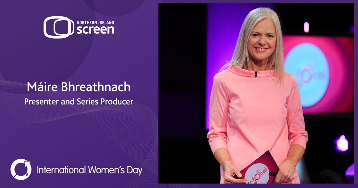 NIScreen's tweet photo. TV presenter of the year @Mbhreathnach presents &amp; produces Irish Language series An Focal Scoir &amp; I Lár an Aonaigh; has presented BLAS weekly on @BBCradioulster for over a decade &amp; heads up the @BTRadarTV Irish language unit managing all their Irish language content .

#IWD2023 https://t.co/N4484VX3hH