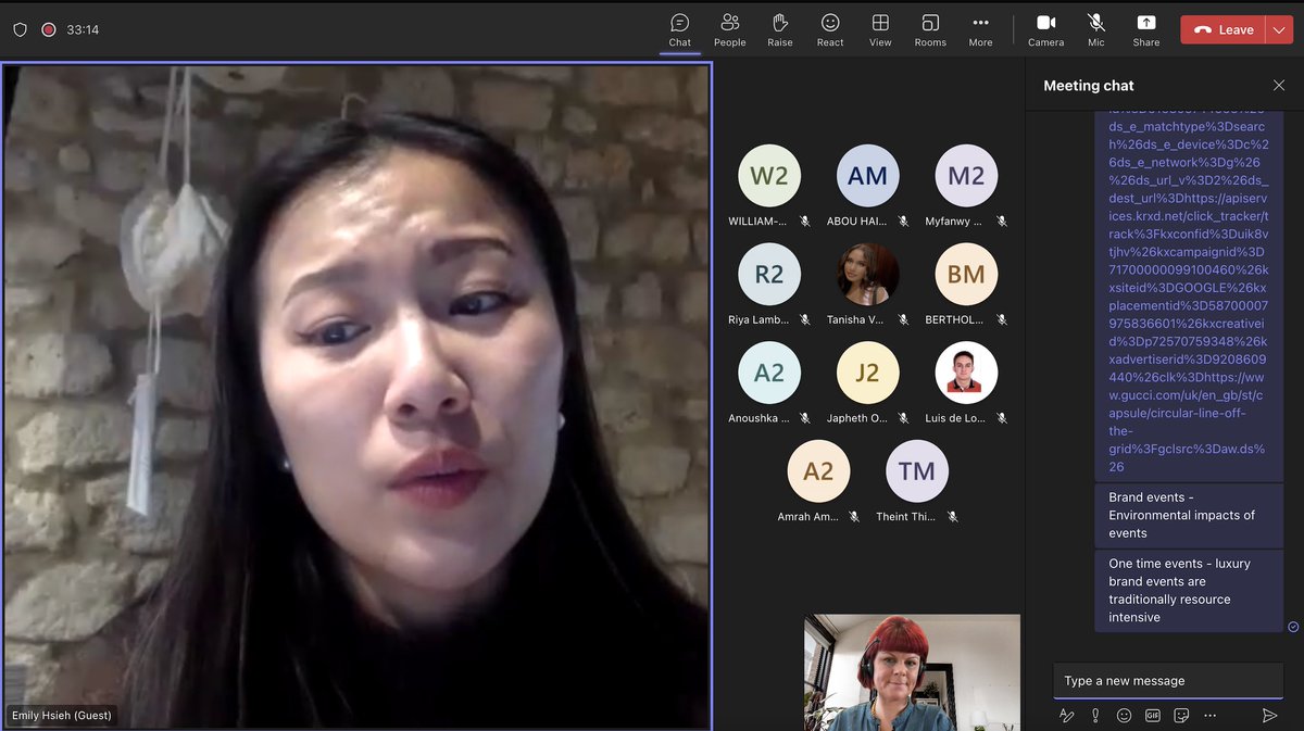 FayeTheBrave's tweet photo. Our lovely alumnus Emily Hsieh provides an insightful overview from her time working at Gucci, as to how #sustainability concerns were integrated into #luxury #brand events as part of our #collaborative #online #learning #project in association with @EsscaOnline https://t.co/8PS6o5Ymfj