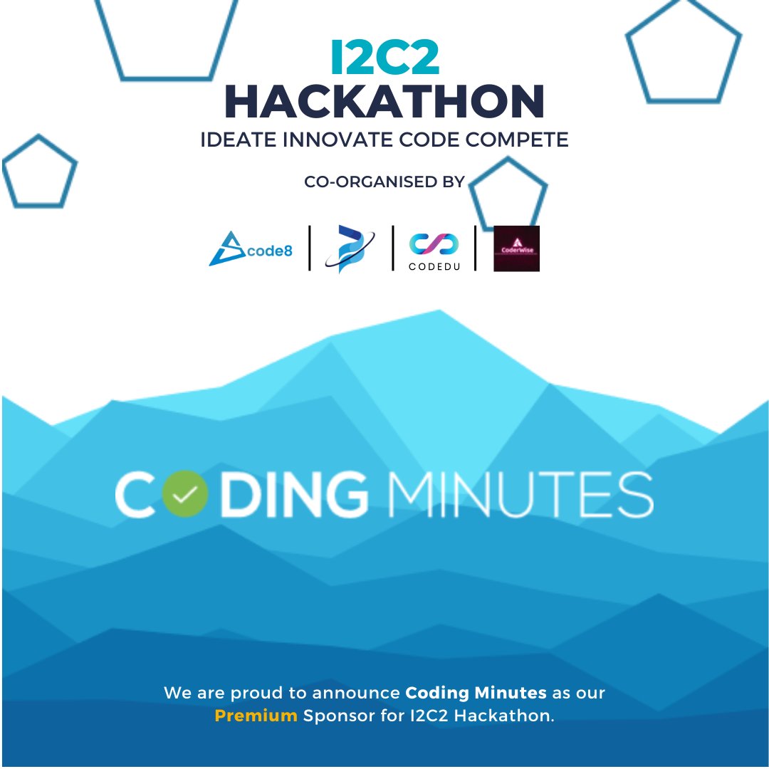 i2c2hackathon's tweet image. We are proud to announce that @CodingMinutes  are premium sponsor for i2c2hackathon.

With expert-led tutorials, webinars, and courses, Coding Minutes has everything you need to level up your coding skills and stay ahead of the curve.

#CodingMinutes #Developers #CodingSkills