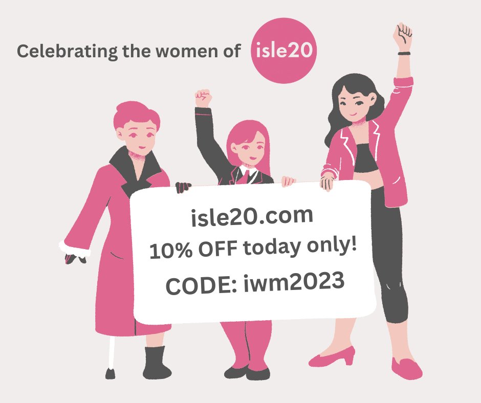 We're celebrating the women of isle20.com today! Give them a boost with a wee sale and get 10% off at the checkout. 🎉

PS. Did you know that the majority of our sellers are women? And our board is 100% female!