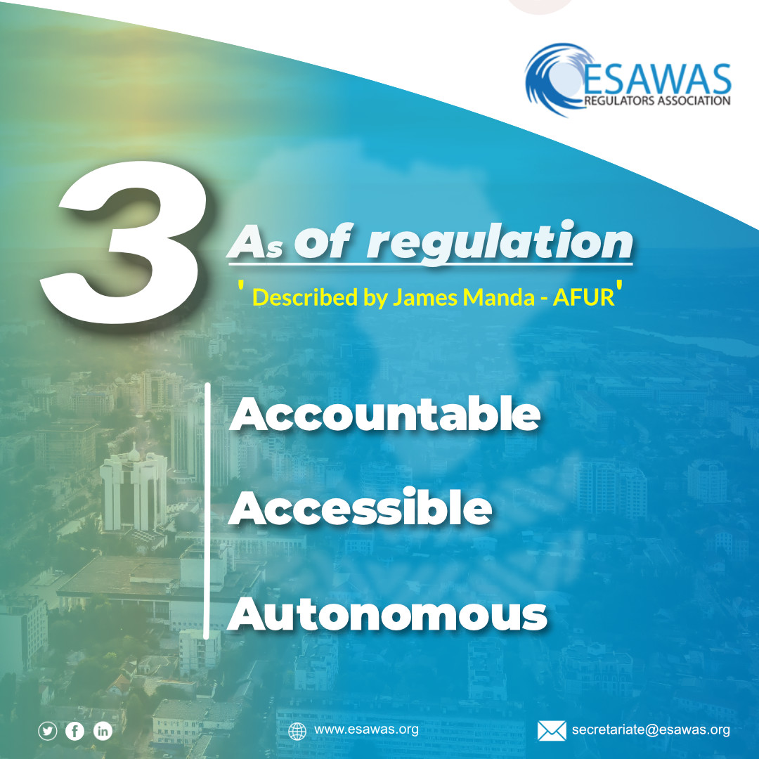 ESAWASreg's tweet photo. Regulators Tip💡
Here are the 3 As for effective WSS regulation as described by James Manda - #AFUR
#Effectiveregulation
#Whathasregulationachievedinafrica https://t.co/YuuxeXCBBy