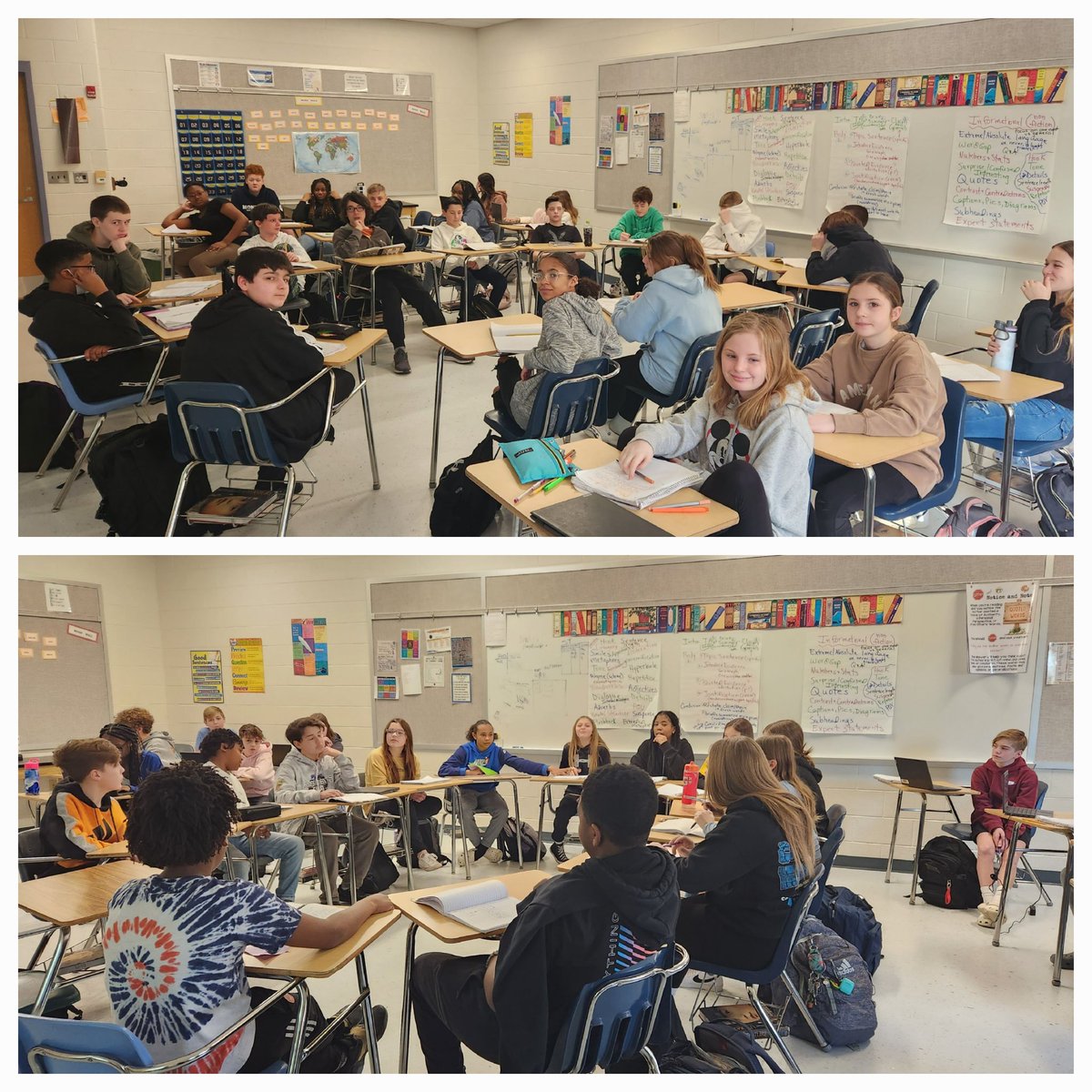 TAJ3280's tweet photo. Socratic Seminar in action in 7th grade! https://t.co/Qddz31V79c