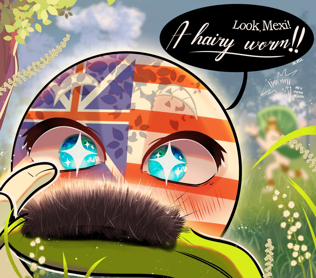 Zeth_TJ's tweet photo. A hairy worm🐛
The first visit of little America to the lands of Tenochtitlan were mm... interesting! Surely America will not forget it!

#CountryHumans #countryhumansmexico #countryhumansamerica #countryhumansusa #usamex https://t.co/LZfeYqkINg