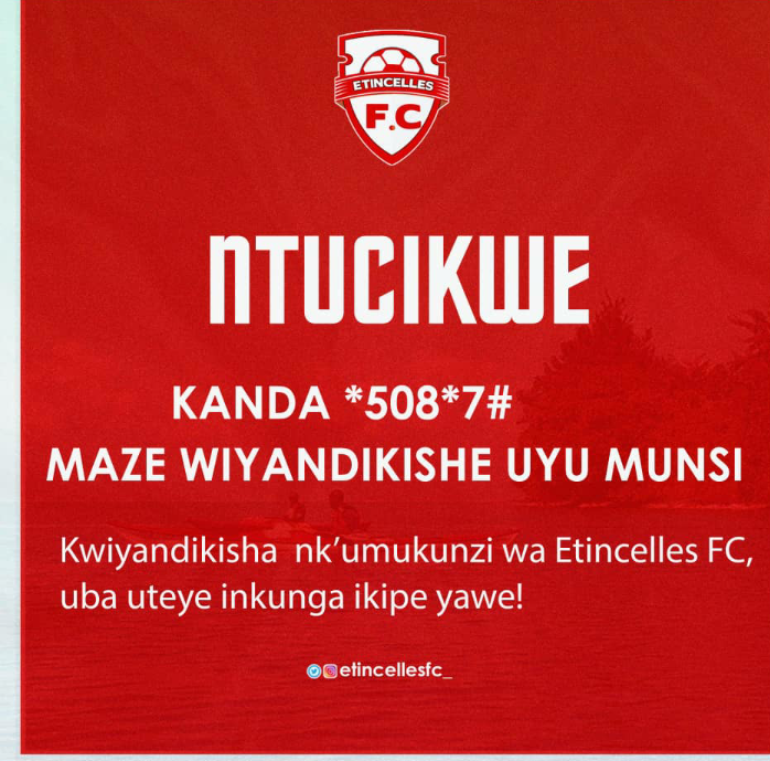FaradjiNIYITEG1's tweet image. Etincelles FC yasinyanye n&apos;umufatanyabikorwa uzayifasha kubarura abafana n&apos;abakunzi bayo binyuze kuri *508*7# ugakurikiza amabwiriza. @RubavuDistrict @FERWAFA @rbarwanda @RadioRubavu