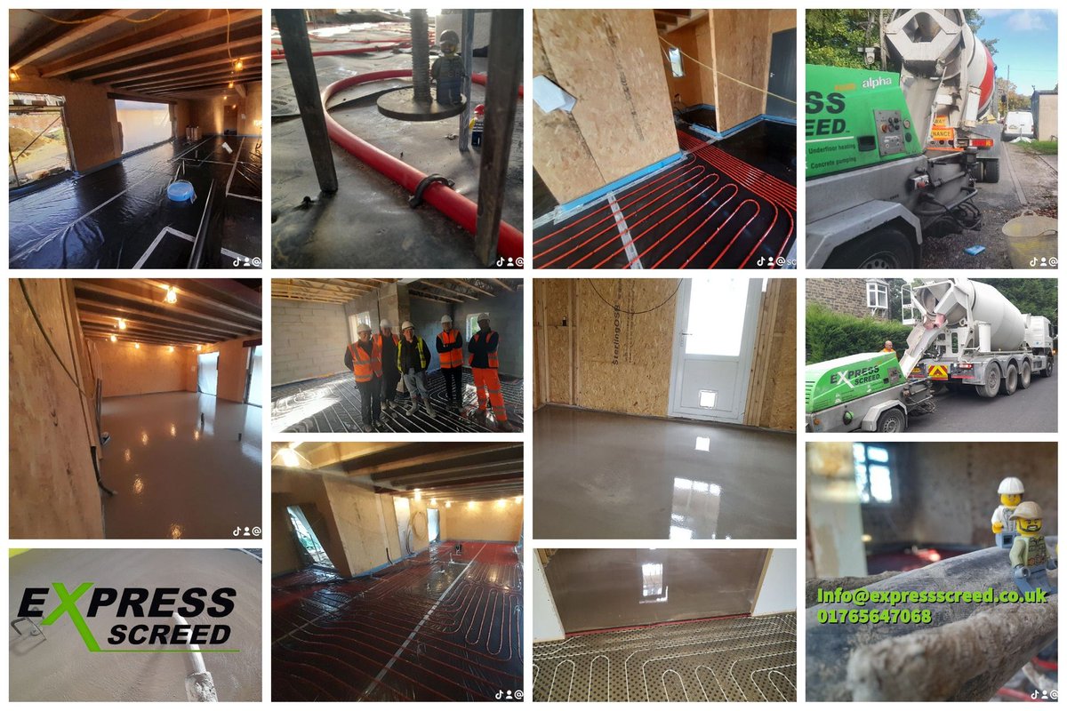 Express screed Ltd install the following 
Liquid floor screeds 
UFH systems 
Floor leveling screeds 
Low profile UFH systems 

to make a booking or for general information 
call now on 01765647068 or email Info@expressscreed.co.uk