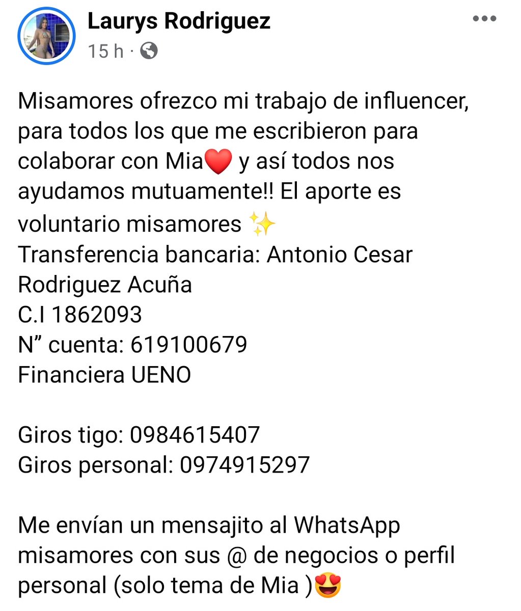 jfergo86's tweet photo. Se acuerdan del caso de Mia, la niña quien debia someterse a una operación y a quien Laurys Diva amadrino y consiguió lugar en IPS, muchas personas se contactaron con Laurys que querían ayudar a Mia, ella les ofreció a cambio hacerles de influencer y publicar sus emprendimientos. https://t.co/I5q2a4sOcu