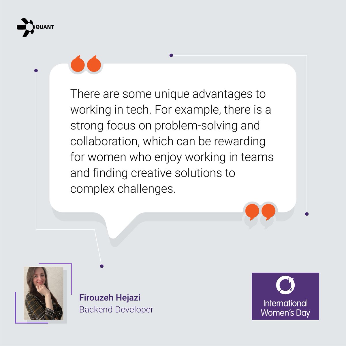 quantnetwork's tweet photo. To mark #InternationalWomensDay, we spoke to some of our female colleagues about what it's like being a woman in tech.

Read more > https://t.co/XgNEmbgEpD

#IWD #IWD2023  #EmbraceEquity https://t.co/Yo7n7WzCg4