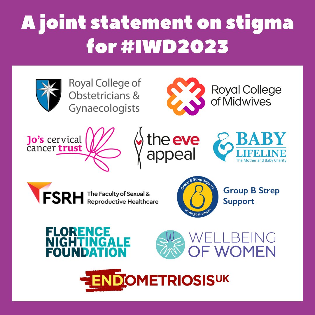 MidwivesRCM's tweet photo. This #InternationalWomensDay we are focusing on stigma. We’ve joined @RCObsGyn and other women’s health organisations to publish a statement on how we will tackle stigma within women’s health services. Read more here: https://t.co/beaG8VkJ0D #EmbraceEquity https://t.co/YZ6TkWzZaf
