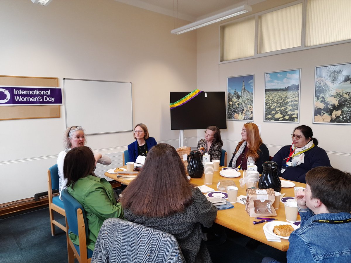 BuryCouncil's tweet image. Chief Executive Lynne Ridsdale sat with women across the council discussing their working lives and how they have had to overcome many obstacles including gender discrimination in order to achieve their personal and working goals #IWD2023 #InclusiveBury #EmbraceEquity