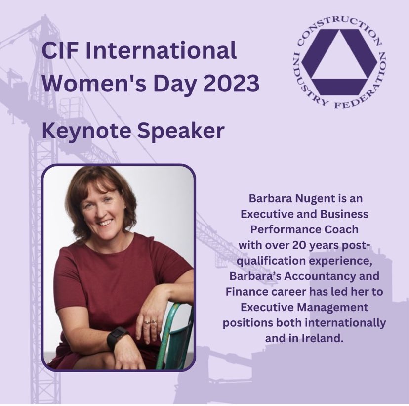 Great keynote address from Barbara Nugent at todays #CIF2023 #IWD2023 on the importance of emotional intelligence and leading with  backbone and heart for better business outcomes <a href="/CIF_Ireland/">Construction Industry Federation (CIF)</a> #womeninconstruction #EmbraceEquality