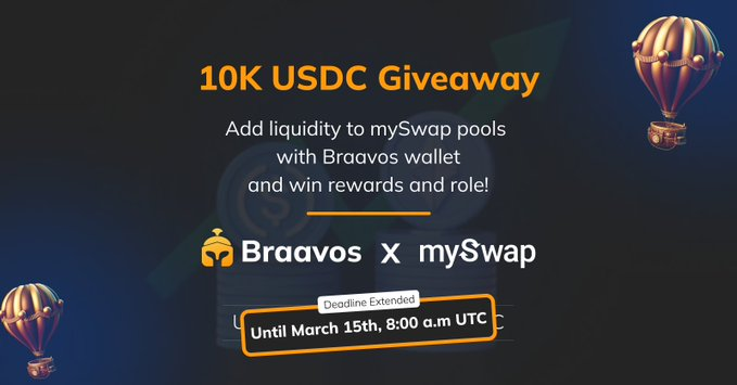 We've got some exciting news to share with you all! 
This is your chance to win a share of the impressive  reward and OG Roles in the Braavos community.
#giveaway with 10k $USDC gogogo
<a href="/myBraavos/">Braavos - Your Bitcoin & Starknet Wallet</a>
<a href="/canales_benny/">Ben(📽️, 🌿)(💙,🧡) (🌸, 🌿).lens I 0xbitpanda.bnb</a>
<a href="/creason_jules/">Jules (💙,🧡)(📽️, 🌿) (🌸, 🌿).lens | bitbook.bnb</a> 
<a href="/elwood_warden/">Wood(💙,🧡)(📽️, 🌿)(🌸, 🌿).lens|❤️ Memecoin</a> 
docs.google.com/forms/d/e/1FAI…