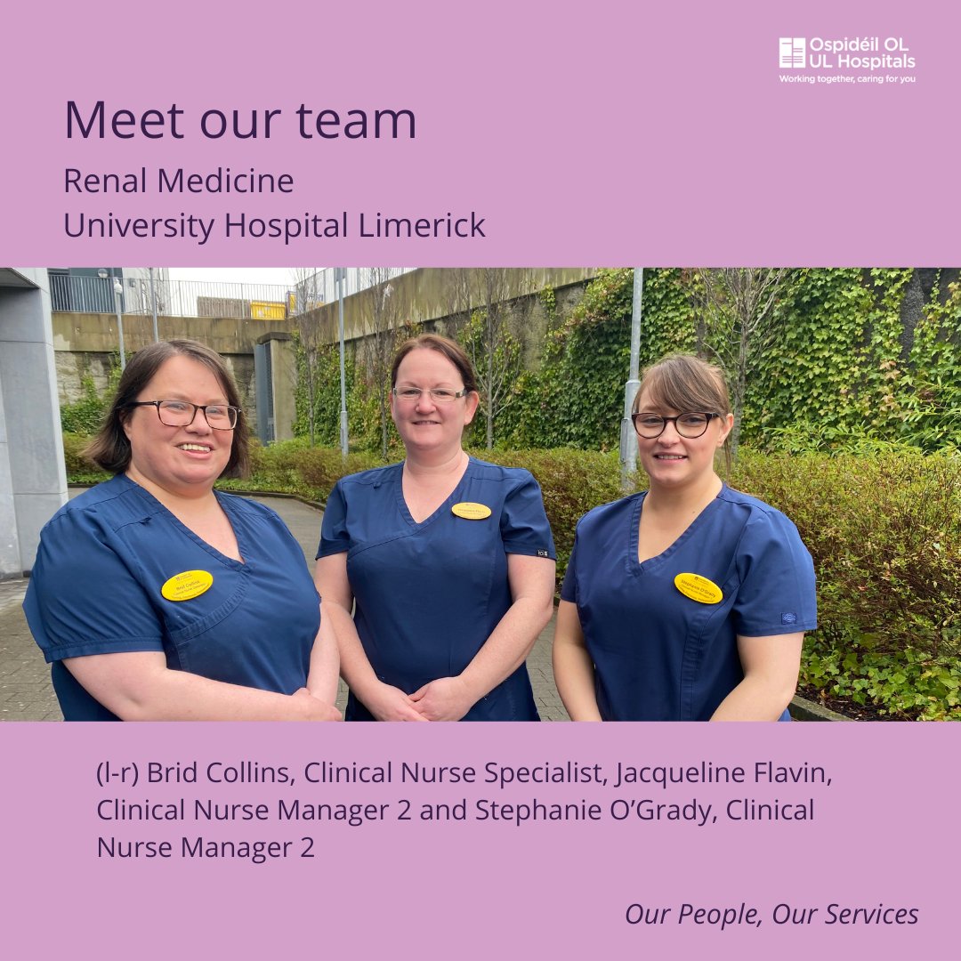 Our Renal team provides a full range of care for people with kidney disease in hospital and at home.
Almost 250 patients receive haemodialysis treatment three times a week in hospital. 
➡️bit.ly/3EYHCBN. 

📸Meet some of our team
#OurPeopleOurServices
#TeamULHG