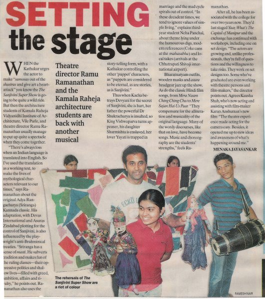 BoodhuRamu's tweet photo. Twenty years ago

One of the five play productions with the students of Kamla Raheja Vidyanidhi Institute of Architecture

We did a funtoosh Amar Chitra Katha version of Sriranga's Kannada play Sanjivani

Photos shared by Dipti Talpade who sang Rafi songs "live" for the show https://t.co/MGn5pWXs2o