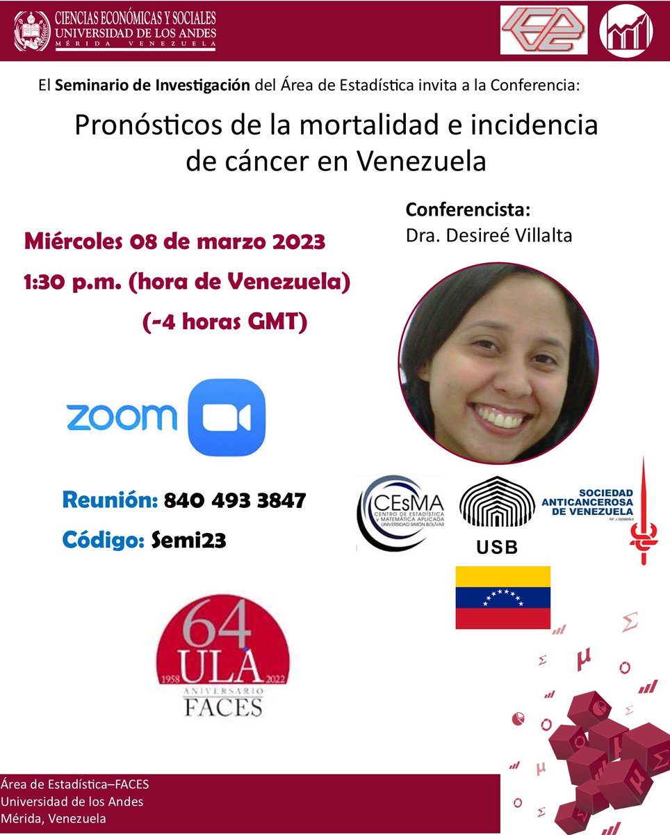 borgesre's tweet photo. En el Día Internacional de la Mujer, la actividad académica en #facesula continúa con la Conferencia del Seminario de Investigación del Área de Estadística de la Universidad de los Andes, Mérida, "Pronósticos de la mortalidad e incidencia de cáncer en Venezuela", https://t.co/2wquNLobzc