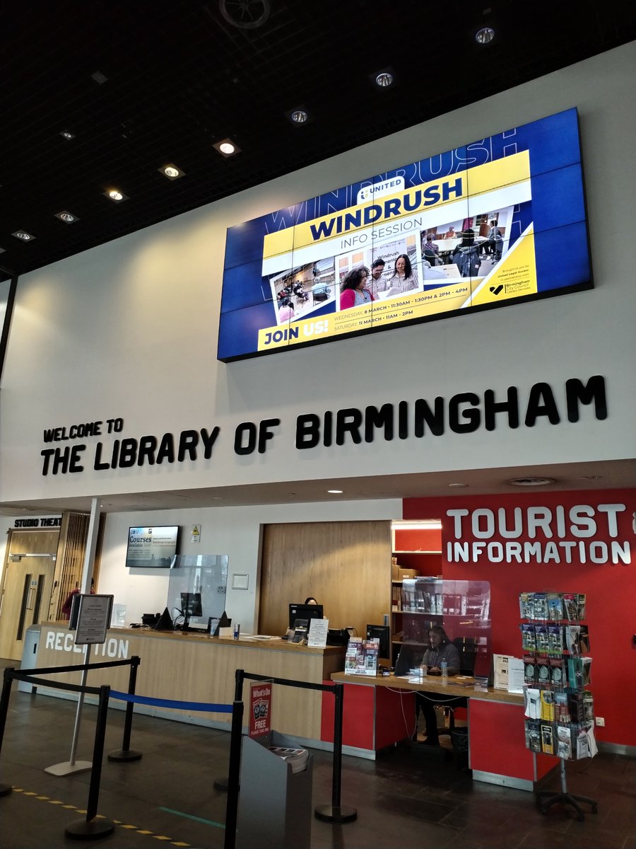 We will be at the Library of Birmingham on Level 4, from 11.30am to 4pm today to provide information and advice about applying for documentation and applying applying to the Windrush Compensation Scheme. All are welcome to attend to find out more. @AREtweets_ @BhamCityCouncil