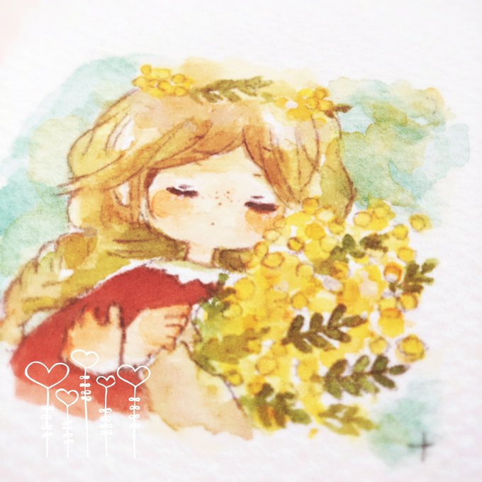 #ミモザの日ミモザたくさん描いてるのに写真がなかった…ミモザを送りましょう 
