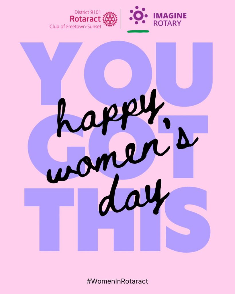 rcfs9101's tweet image. To the women in Rotaract &amp;amp; Rotary doing everything they can to create the change they wish to see in their community and by extension, all women across the globe; YOU GOT THIS! 
-
Happy International Women's Day 
#IWD2023 #rotaractfamily