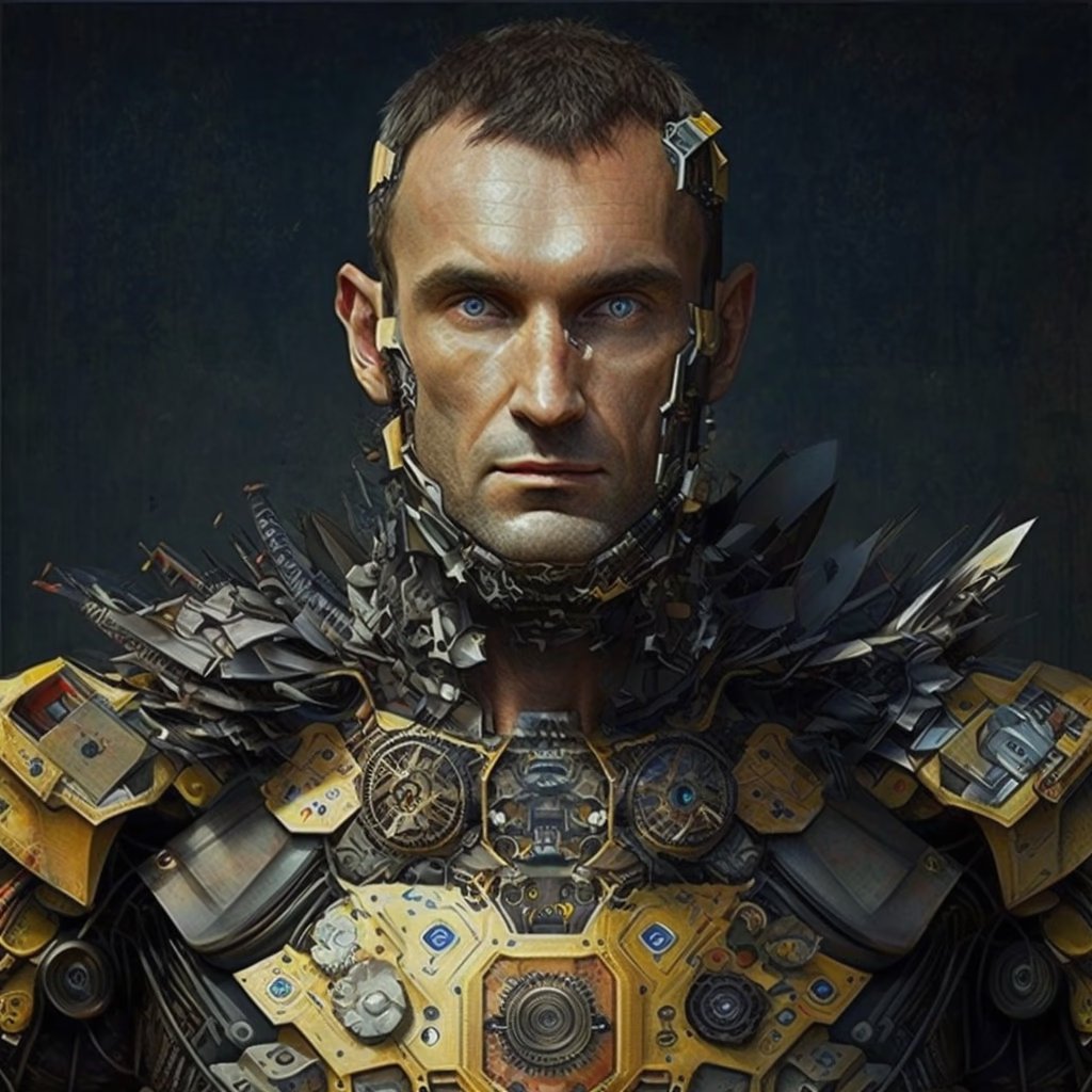 AlternativeFoo3's tweet photo. Coming up into the #AFSarmy

Andriy Shevchenko, "The Metal Warrior"

#NFTcollector #NFTart #NFTartwork #NFTCommunity #NFTcollection #AFS #AIart #AIartwork #AICommunity #AICollector #AICollection #Ukraine #Shevchenko 

Taking offers. https://t.co/LMOaLYQMpK