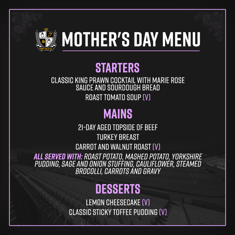 OfficialPVFC's tweet photo. We're giving away a table for up to 6️⃣ people at our upcoming #MothersDay Sunday Lunch event! 🍽️

To enter all you need to do is Like, Retweet and Tag who you'll take with you! 🤩

Good Luck! 🌸

#PVFC