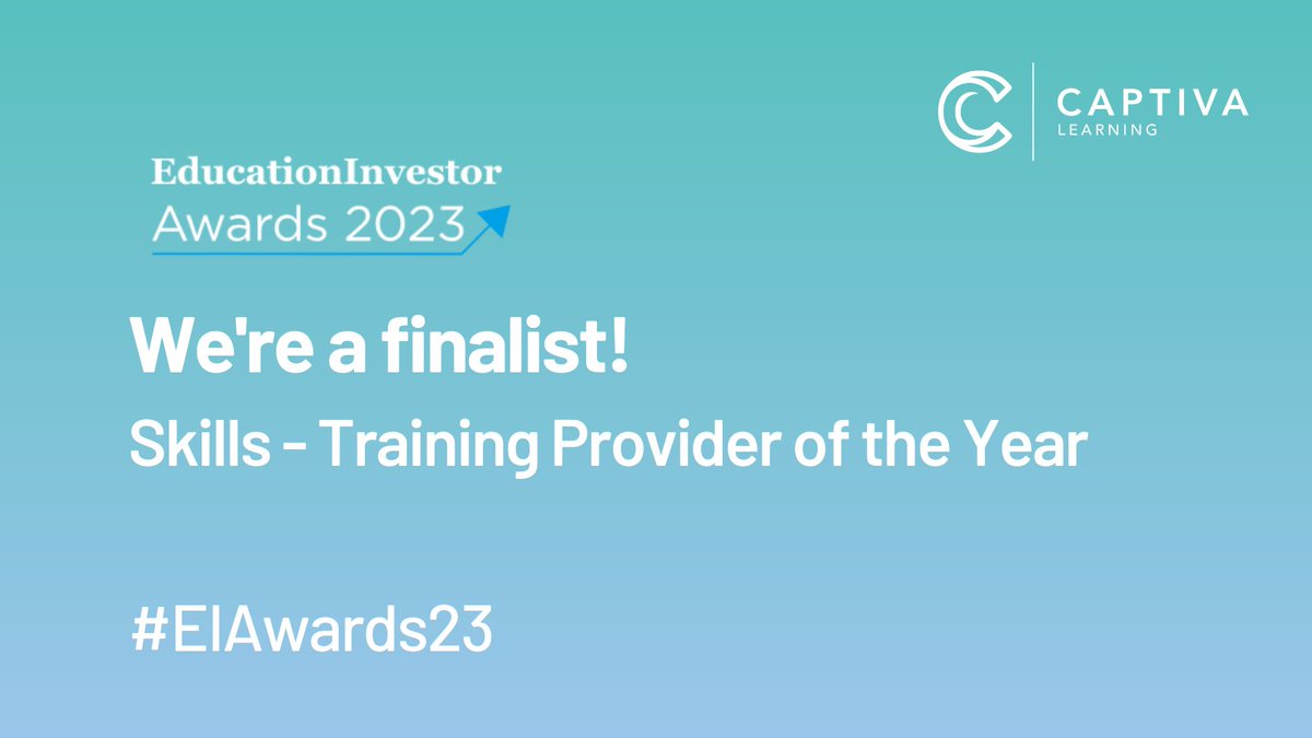 Incredibly pleased to announce that we are a finalist for the Training Provider of the Year - Skills at the @EduInvestor Awards! #EIAwards23