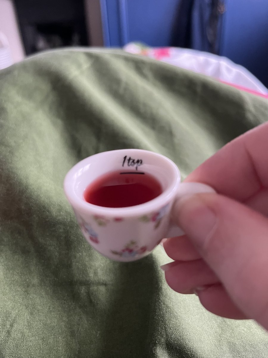 In bed with Covid for the 4th time, feeling horrendous. Catching up with @k8_lister #betwixtTheSheets and @sixteenthCgirl @NotJustTudors whilst sipping cough mixture from a tiny teacup is bringing a sense of gentility to the situation.