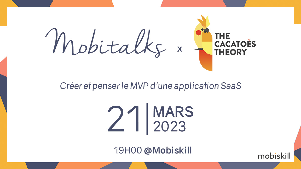 ALERTE #MEETUP !
Rdv le 21 mars pour le prochain Mobitalks Product Design x The Cacatoès Theory !
Au programme avec Romain Dao &gt; Créer et penser le MVP d'une application SaaS.
Inscriptions : meetup.com/mobitalks/even…
#productdesign