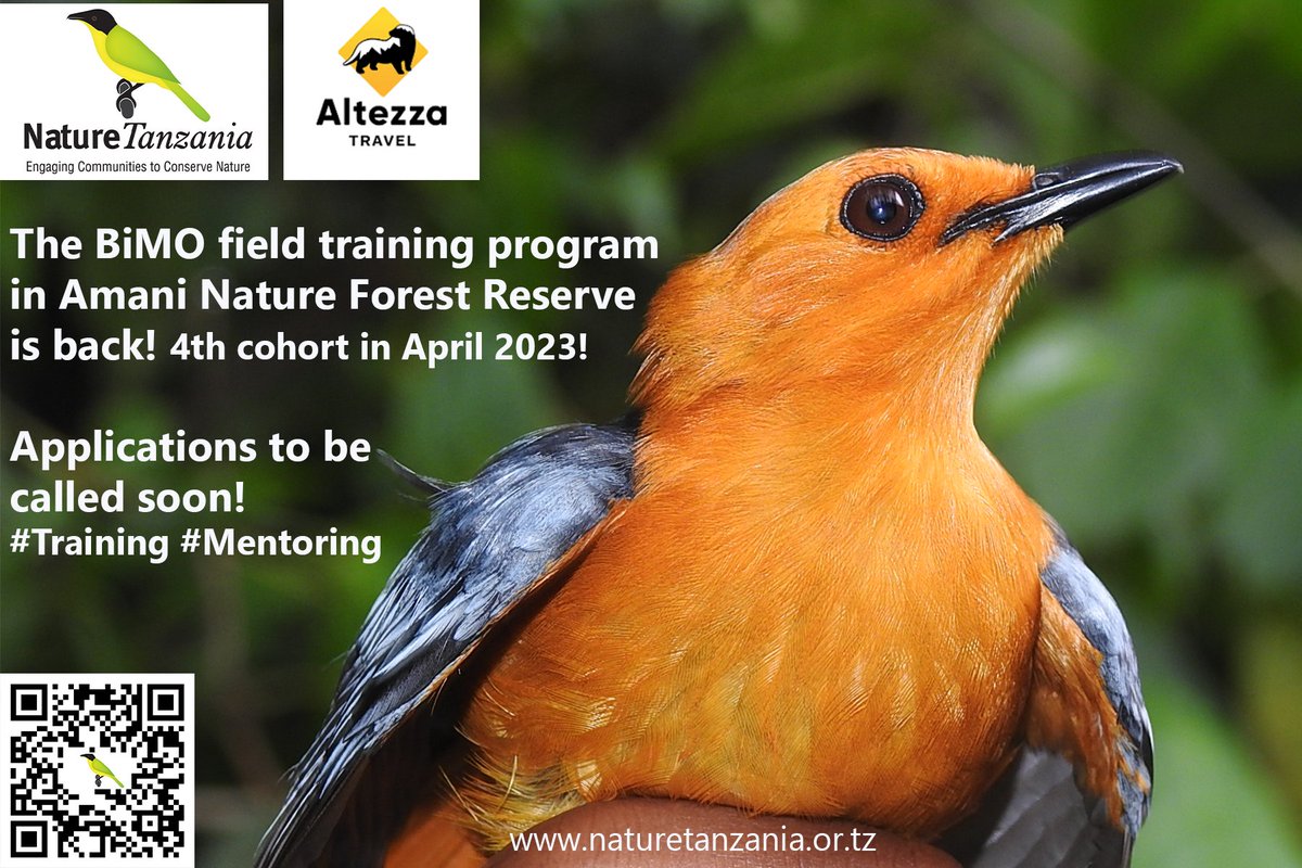 Stay tuned for the most exciting and interesting field training and mentoring program of Nature Tanzania. In Amani Nature Forest Reserve. In partnership with the University of Dar es Salaam and financial support from Altezza Travel...cheers