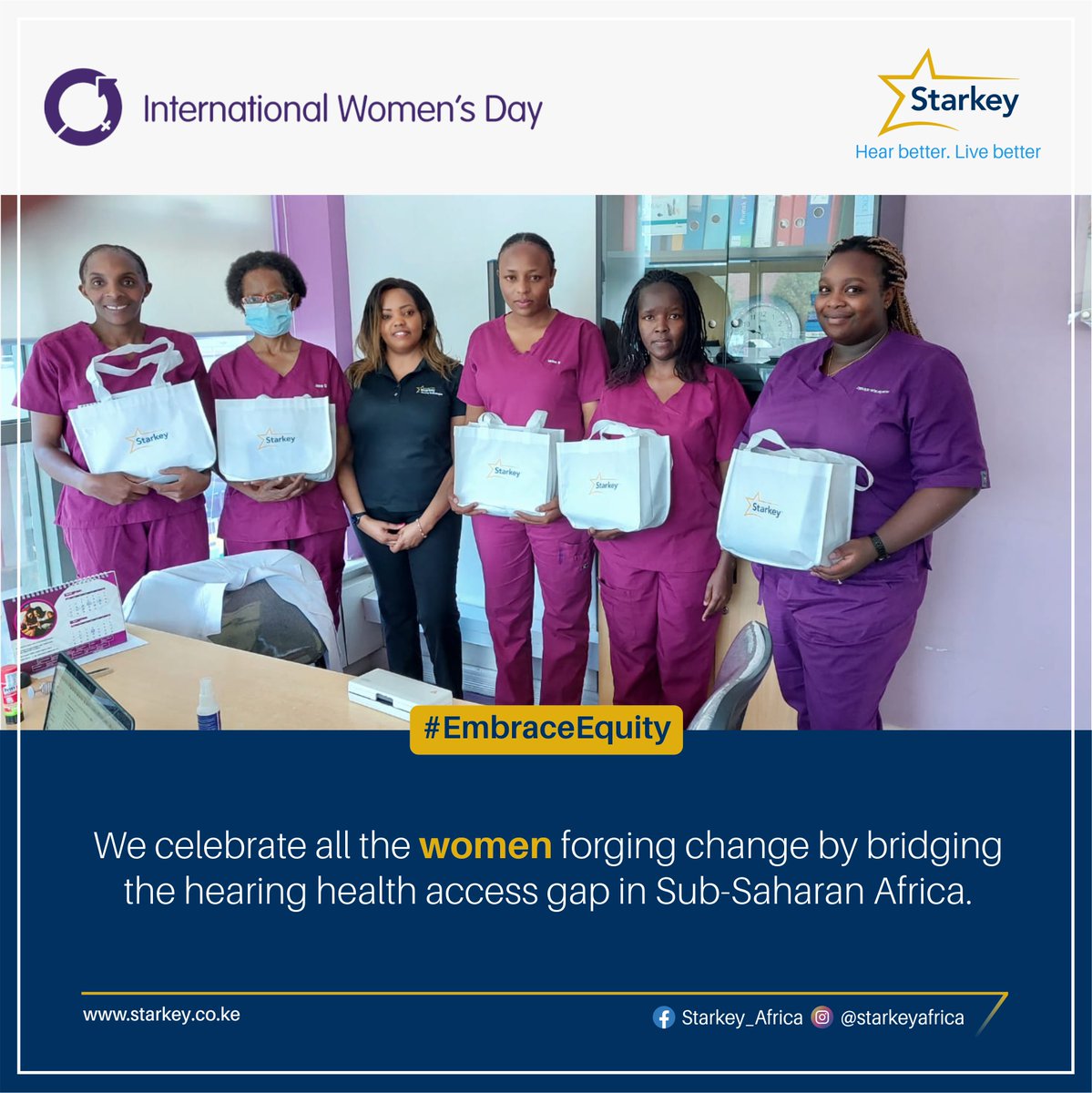 StarkeyAfrica's tweet photo. In Sub-Saharan Africa, it has been reported that there is a shortage of more than 25,000 hearing healthcare professionals @starkeyafrica celebrates all the women #forging change by bridging the hearing health access gap in Sub-Saharan Africa. #EmbraceEquity #IWD2023 https://t.co/irfS4AzuMZ