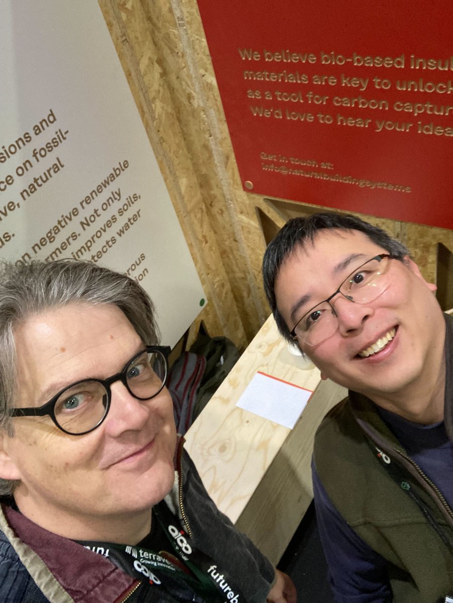 Terravesta's tweet photo. It's day 2 of @FuturebuildNow at @ExCeLLondon and today we have Mark Coleman and Jason Kam speaking to visitors about the benefits of #Miscanthus as a construction material. 

Head to stand H60 at the #bartakeover with Natural Building Systems, for a drink and a chat 🍻 https://t.co/aZMgFlmXc7