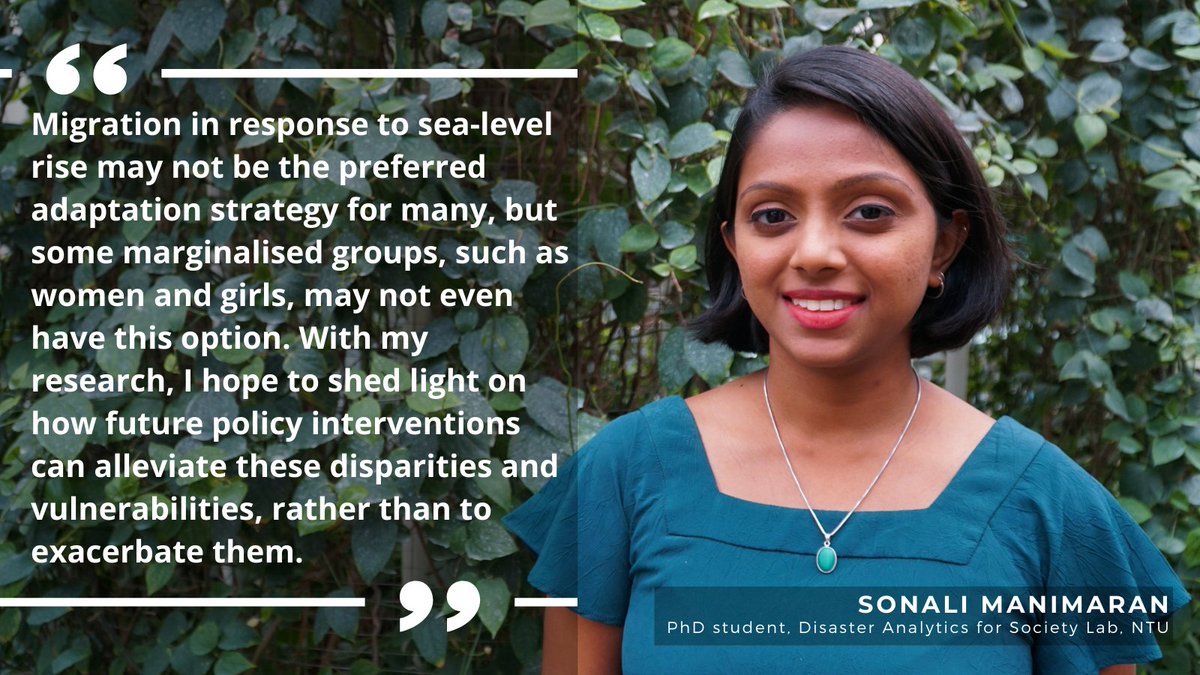 Happy #InternationalWomensDay! 
Promoting gender equity is key to reducing disaster risk. Learn below about how the women of the <a href="/DASL_NTU/">Disaster Analytics for Society Lab</a> team are contributing to #genderequity through their research. 

<a href="/JeanetteChoong/">Jeanette Choong</a> <a href="/MaricarRabonza/">Maricar Rabonza</a> @ABillWeilandt <a href="/sonalimanimaran/">Sonali Manimaran</a> #DRR #NTUsg
