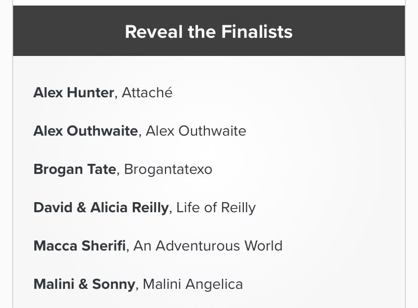 LifeofReillyTV's tweet photo. VERY excited to be named a finalist for next month’s @TravMedia_UK Awards!!! 😍😍 And to be nominated alongside some lovely - and very talented - content creators. 🤩🤩 #travmediaawards https://t.co/tkGJiaFYvL