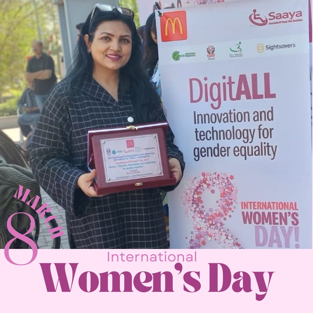 Honored to receive an award on Intl. Women's Day for promoting digital tech for gender equality & special needs individuals. Digital empowerment is a tool for social change, and I'm grateful to advocate & share my expertise with others.  #IWD2023 #digitaltech #empowerment'