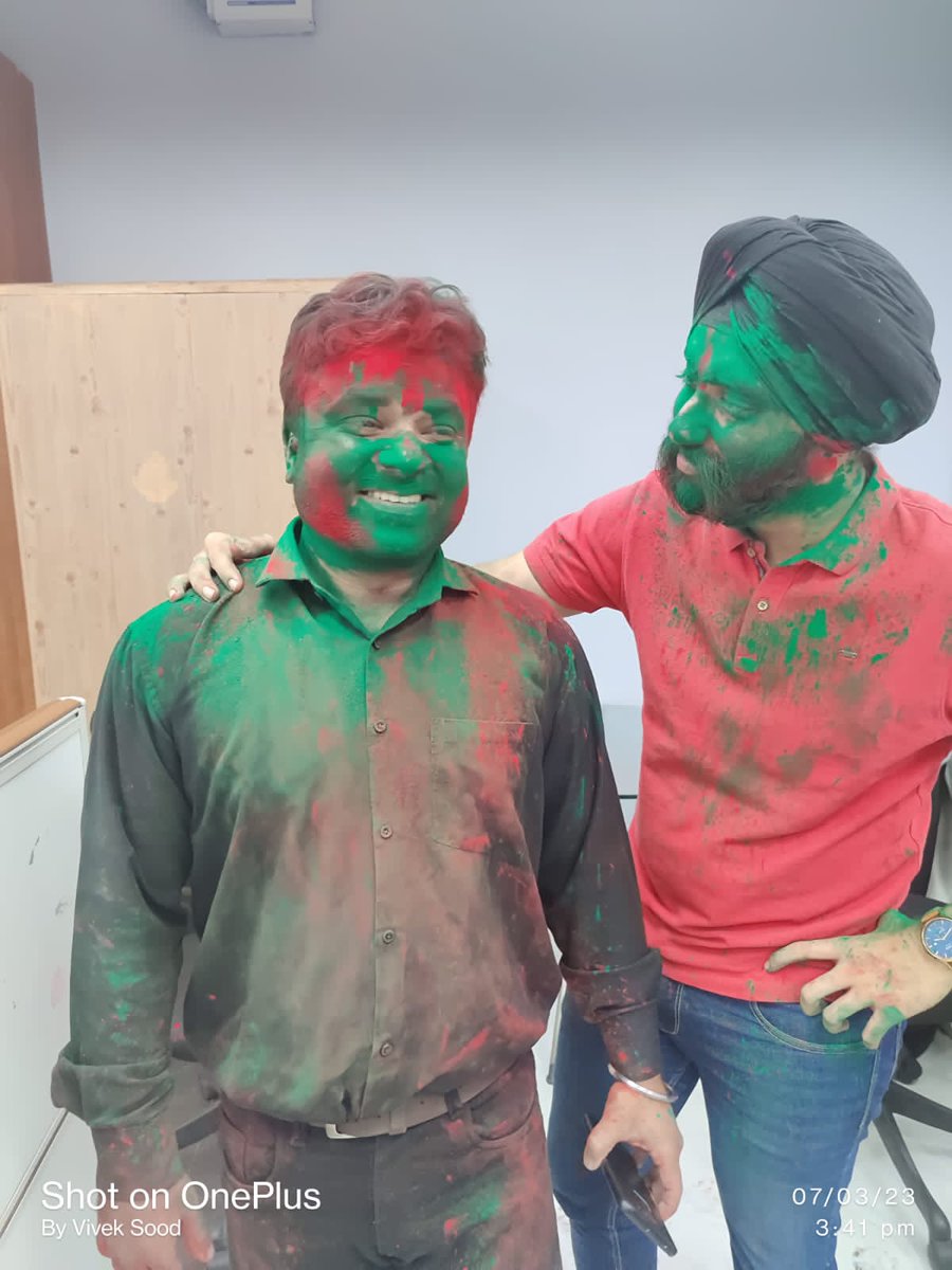 rprindia's tweet photo. "No better way to celebrate Holi than with colleagues who are like family."

Holi celebration at RPR office!!❤️🧡💛💚💙💜 

#officeholiparty #colleaguesforlife #festivalofcolors #happyholi #officefun #teamspirit #officewaliholi #holivibes #rpr #regionalpr #rprwishes https://t.co/YyktxSa3By