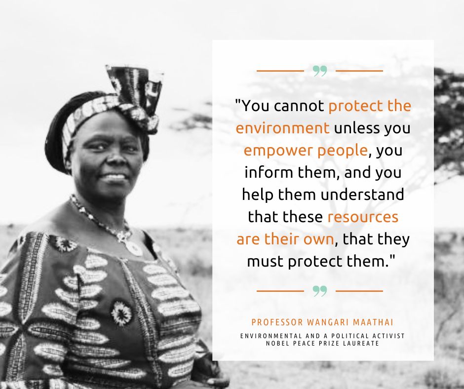 TylerPrize's tweet photo. 🌎"You cannot protect the environment unless you empower people." – Prof. Wangari Maathai
Environmental conservationist &amp; Nobel Peace Prize Winner
🌱Follow the @WangariMaathai Foundation on Twitter!
#IWD2023 https://t.co/SuL3PsHsas